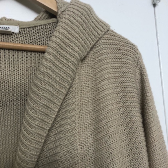 Ardene Sweaters - Ardene Women's Long Hooded Cardigan, beige,  Size Small
